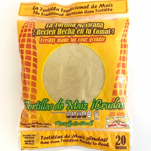 Tortilla de Maíz Cruda